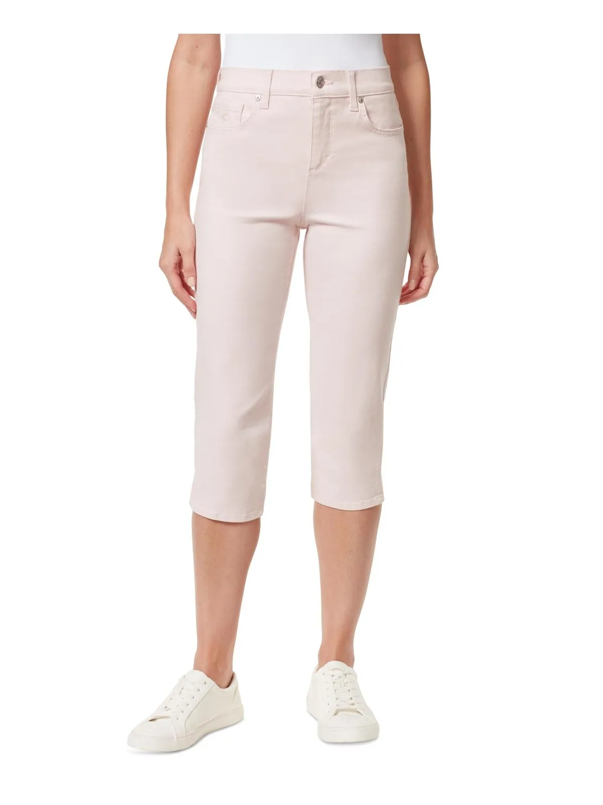 Womens Mid-Rise Stretch Capri Jeans