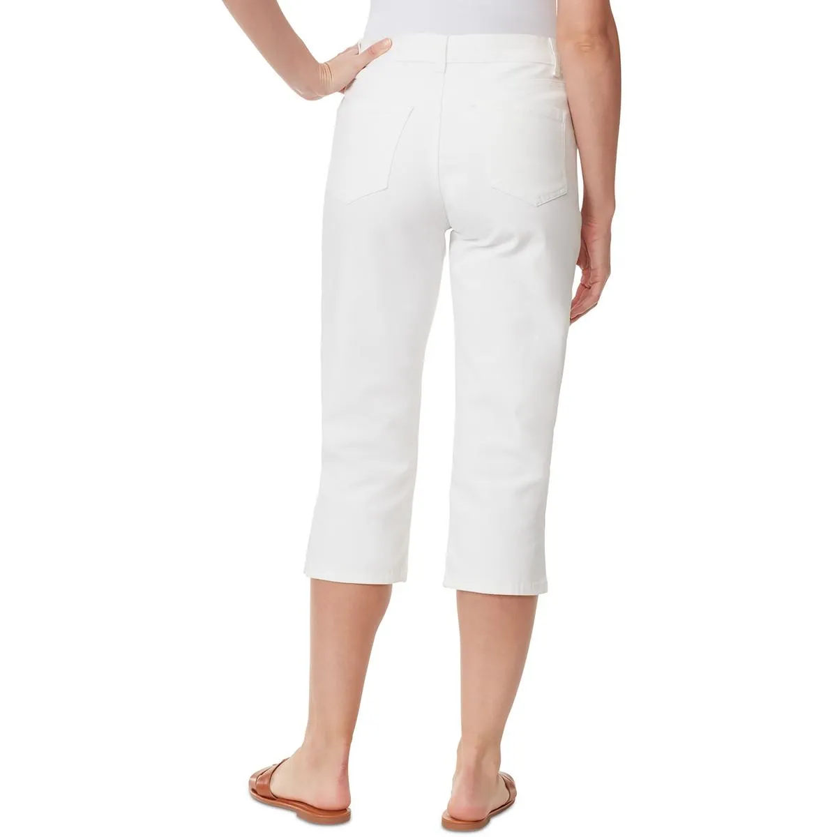 Womens Mid-Rise Stretch Capri Jeans