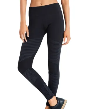 Women's Moto Leggings In Sea Black
