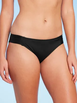 Women's Plain Solid Bikini Bottom,Black