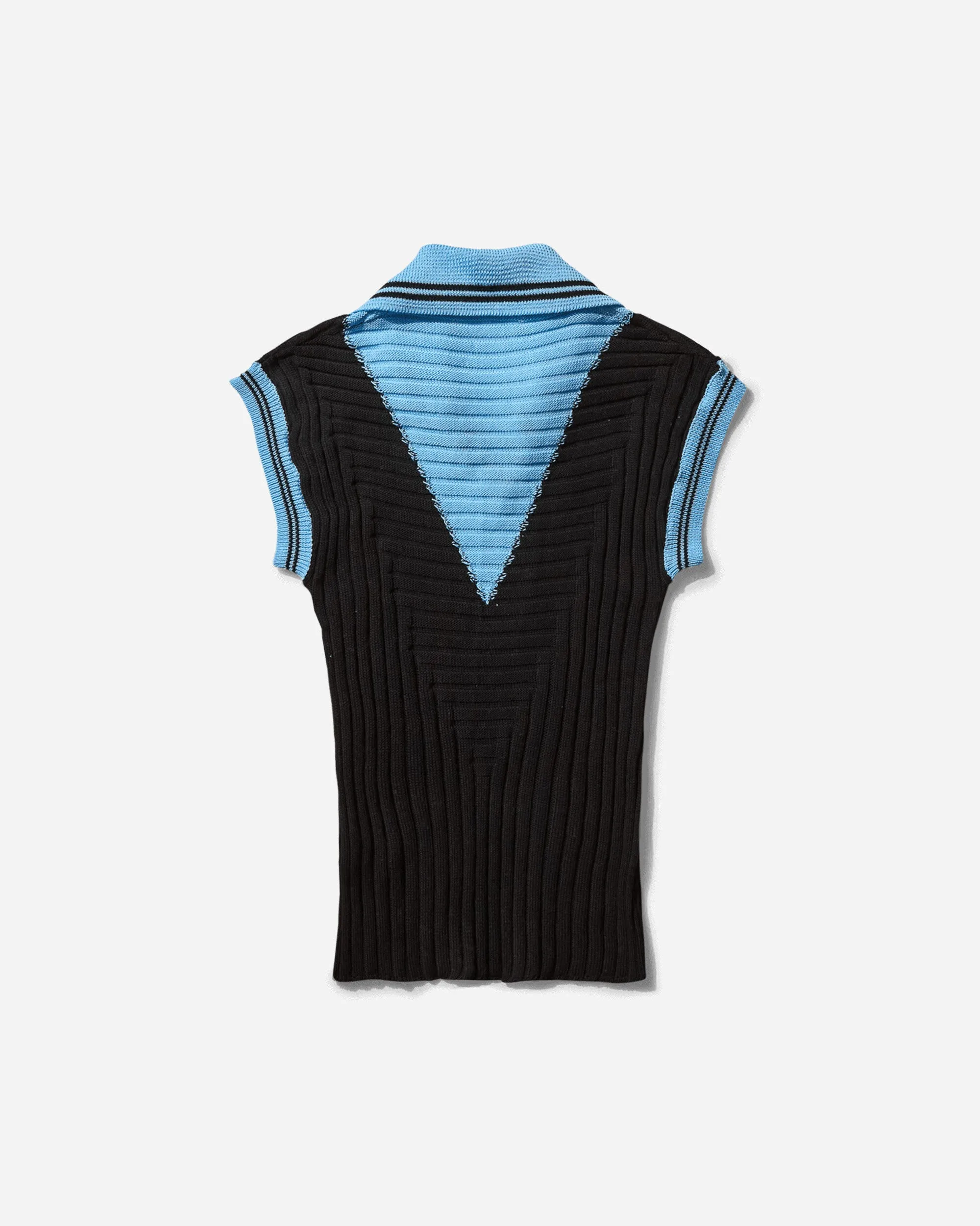 Women's Quimby Sleeveless Knit Polo Carbon Black / Tropical Blue