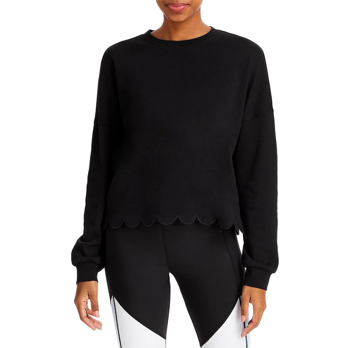 Womens Scalloped Cotton Sweatshirt