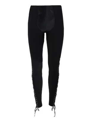 X Lotta Volkova Lace-up Satin And Mesh Leggings