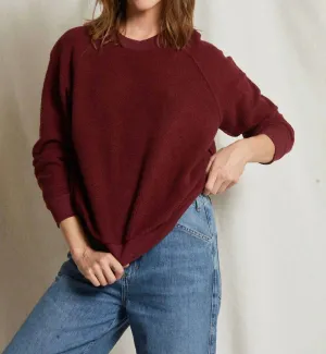 Ziggy Inside-Out Fleece Shrunken Sweatshirt In Cranberry